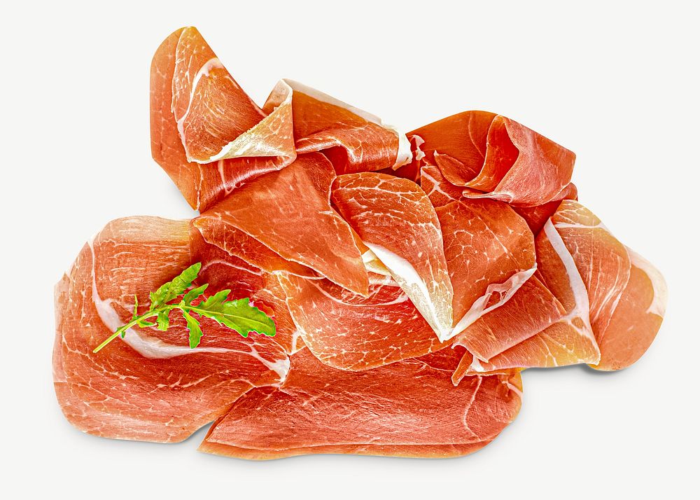 Prosciutto parma ham healthy food graphic psd