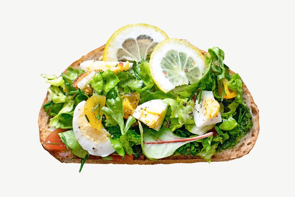 Open faced sandwich healthy food psd
