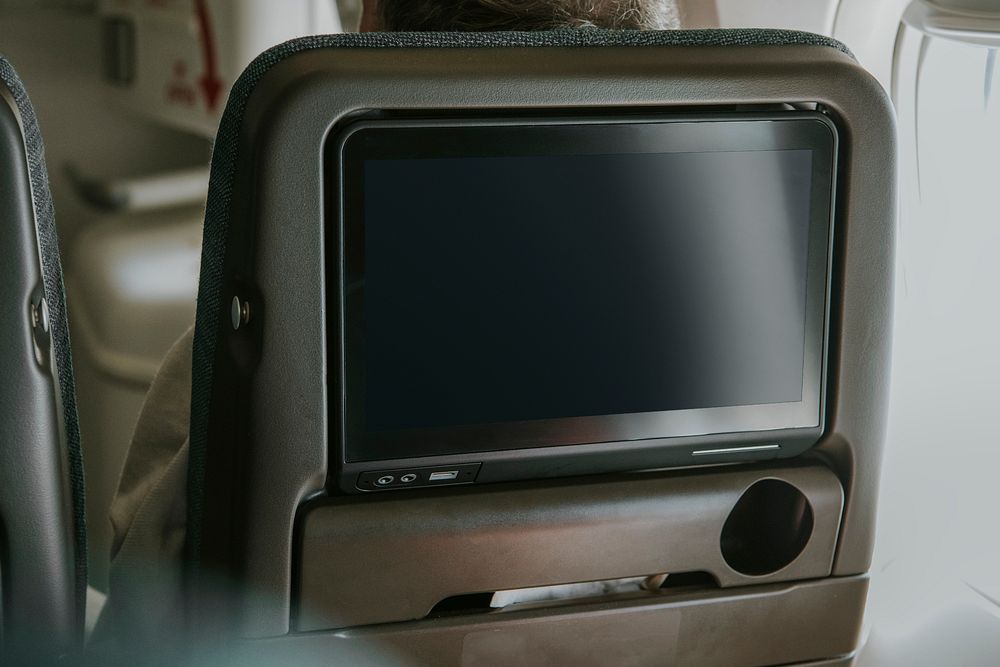 Airline in-flight entertainment screen