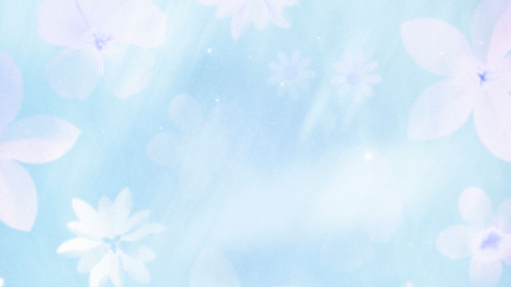 Aesthetic blue flower desktop wallpaper