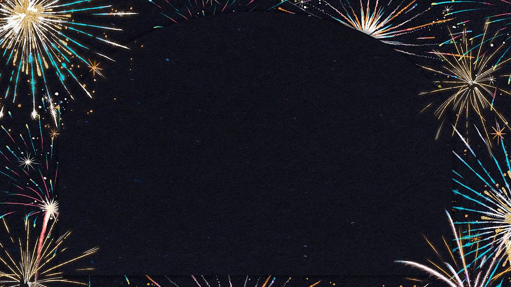 Festival fireworks frame desktop wallpaper, party & celebration design