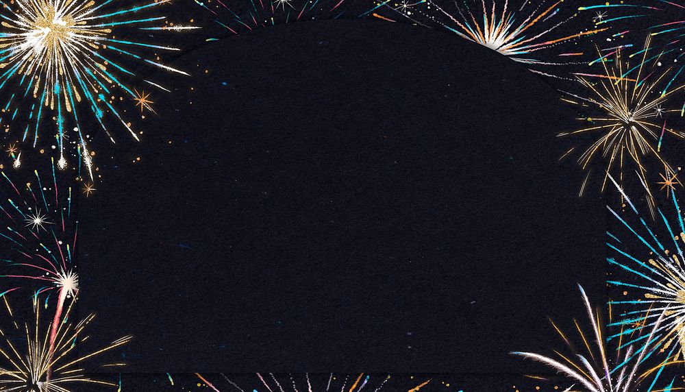 Festival fireworks frame background, party & celebration design
