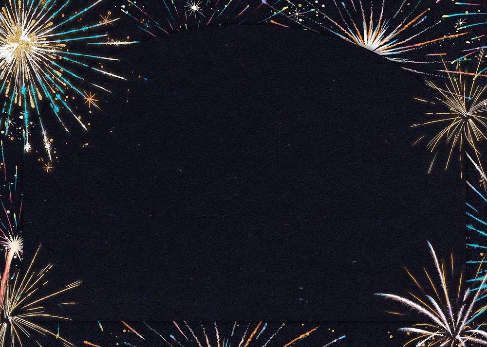 Festival fireworks frame background, party & celebration design