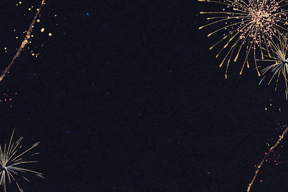 Gold festival fireworks background, party & celebration design