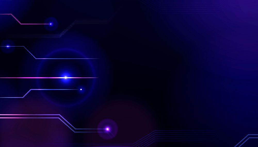 Neon technology dark purple background