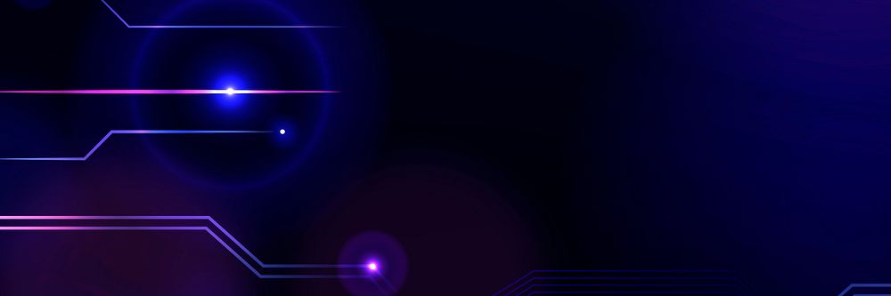 Neon technology background, dark purple design