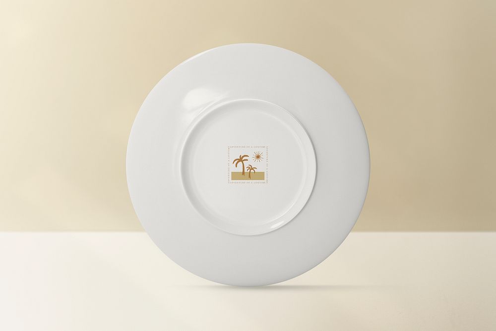 White plate mockup, simple design psd