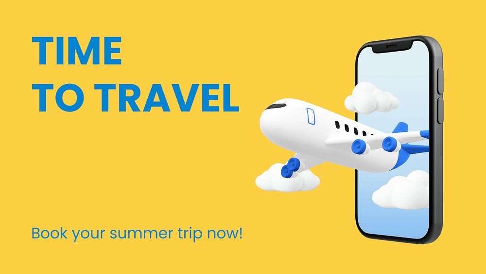 Travel ppt presentation template, summer trip vector