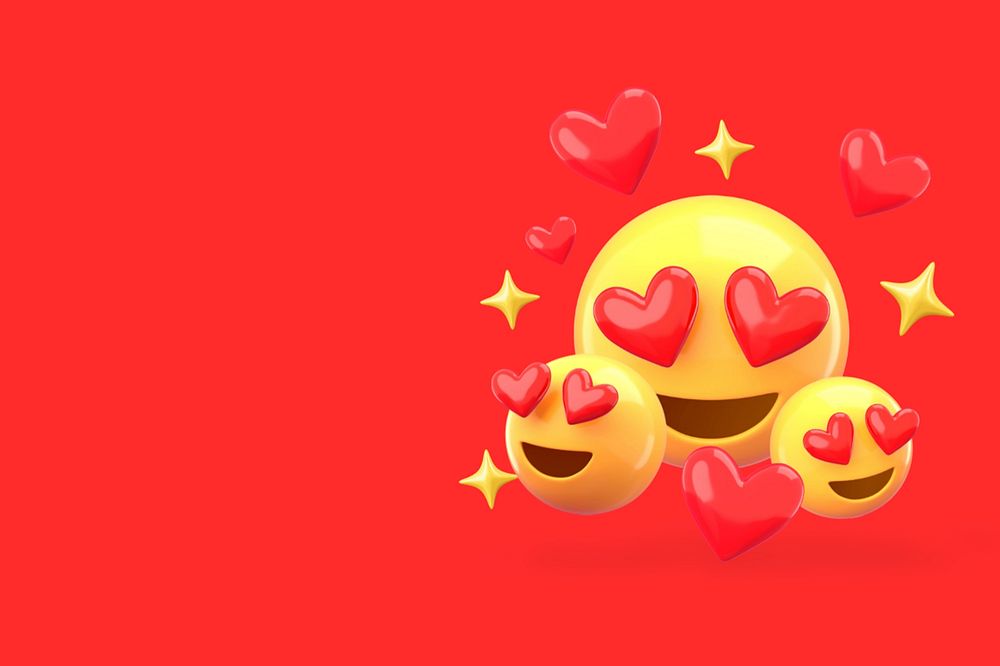 Love emoticons background red Valentine's Day