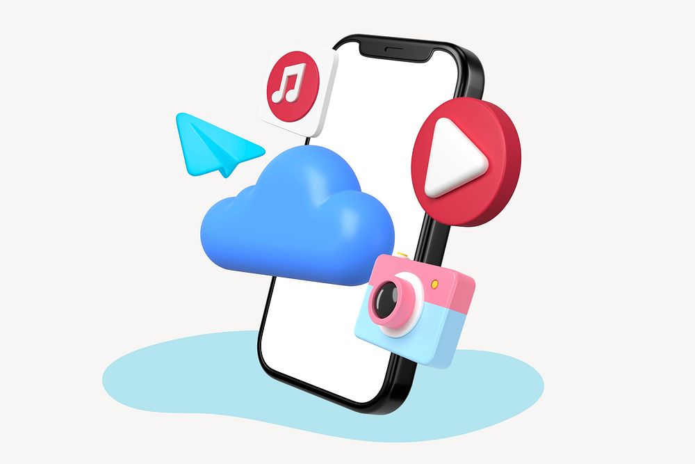 Cloud storage media files, 3D Free Photo rawpixel