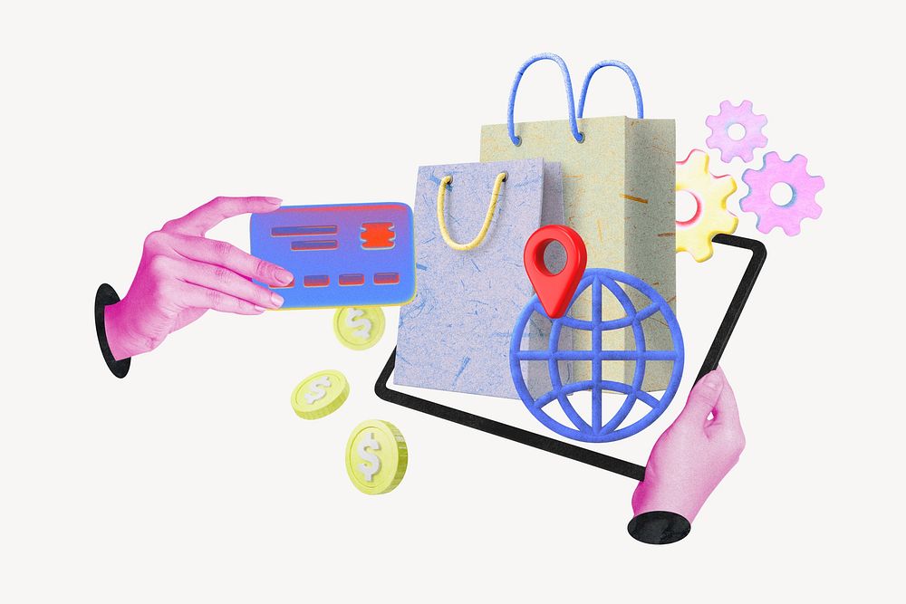 Online shopping, credit card finance remix