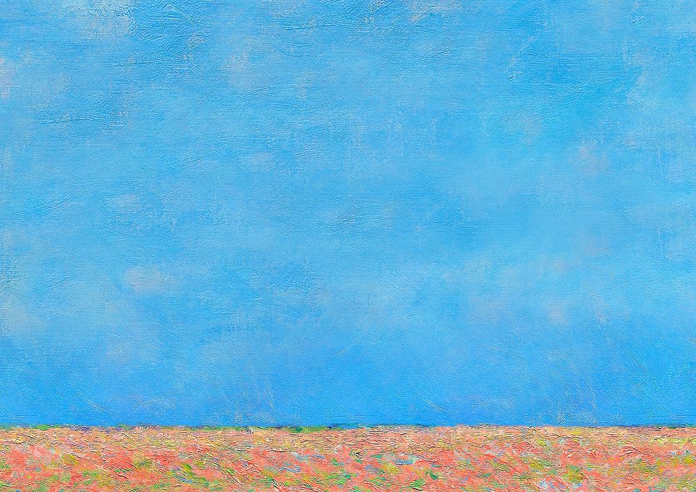Blue sky background, vintage flower border illustration