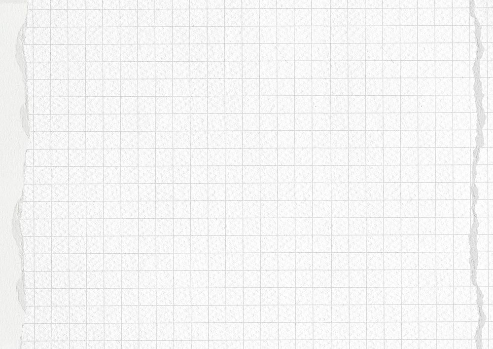 Off-white grid patterned background, ripped paper border