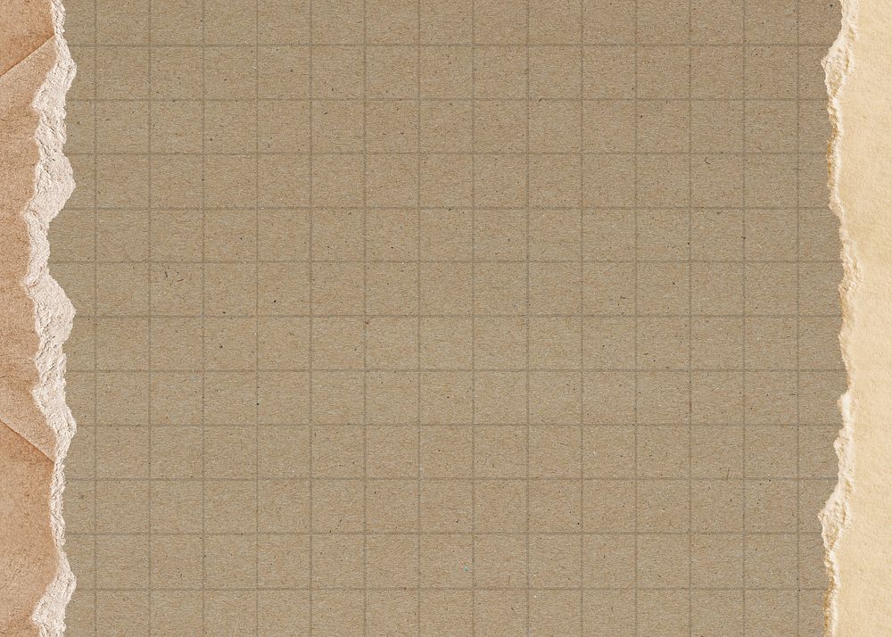 Brown grid patterned background, ripped paper border