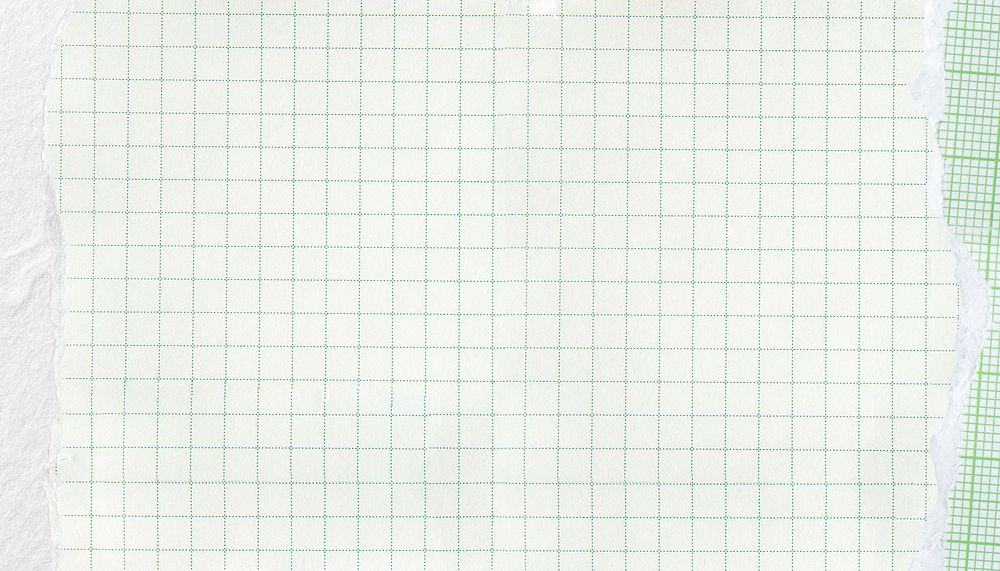 Pastel green grid background, ripped paper border