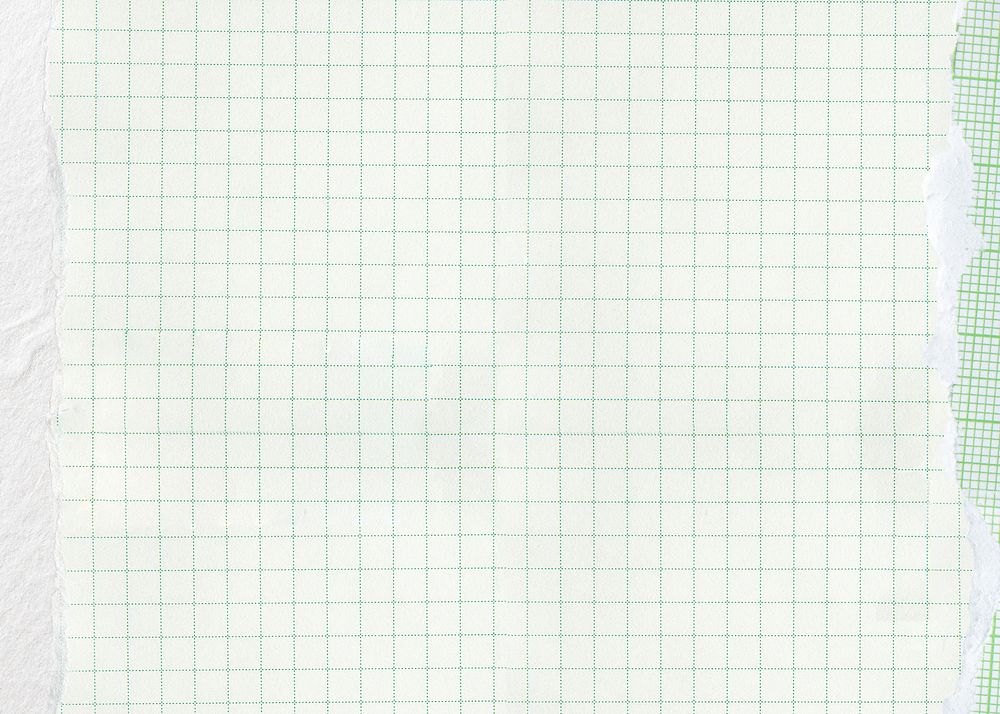 Pastel green grid background, ripped paper border