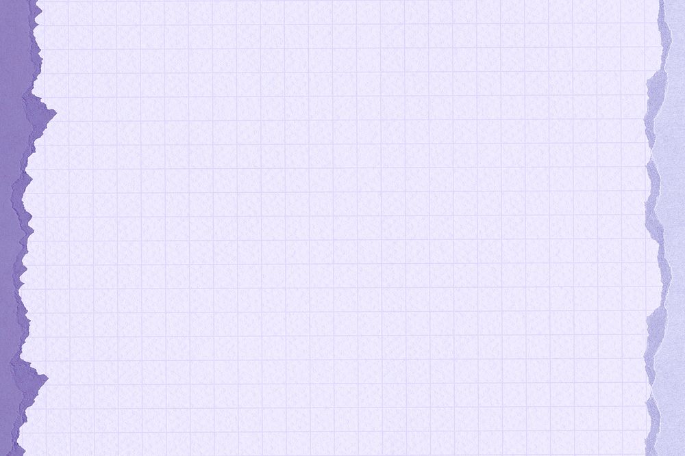 Pastel purple grid background, ripped paper border
