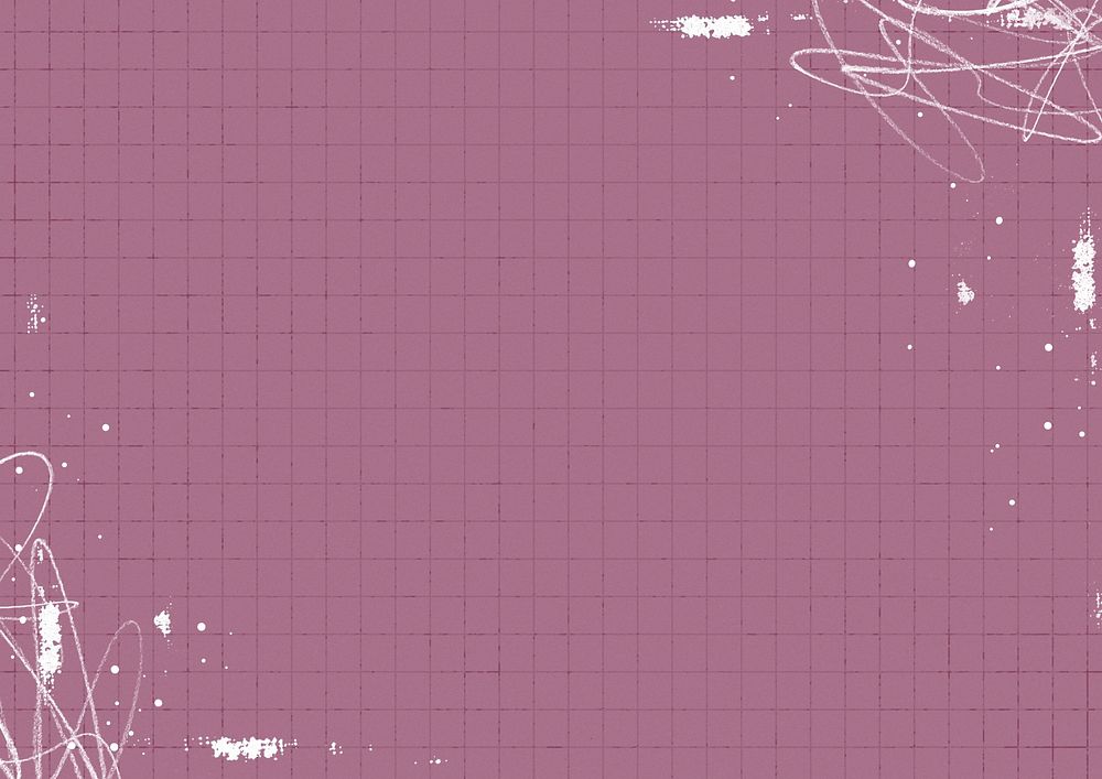 Pink grid pattern background, scribble border