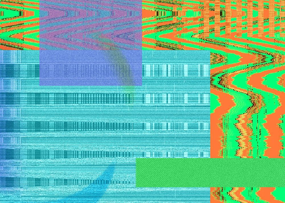 VHS glitch background, colorful design