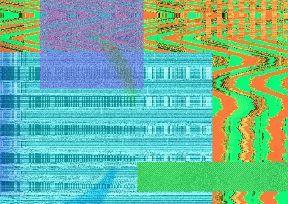 VHS glitch background, colorful design