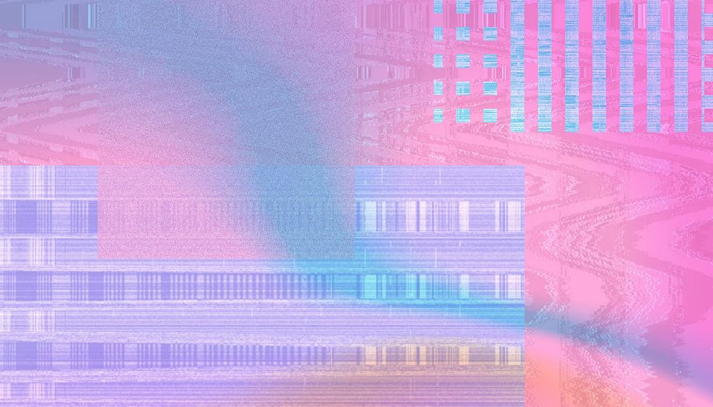 Pink VHS glitch colorful background