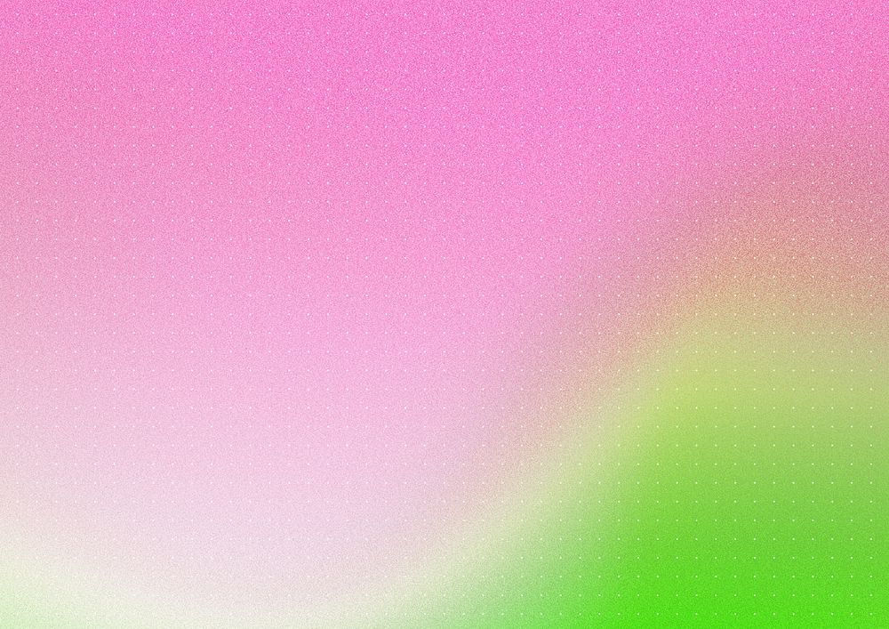Pink gradient background, green wave border