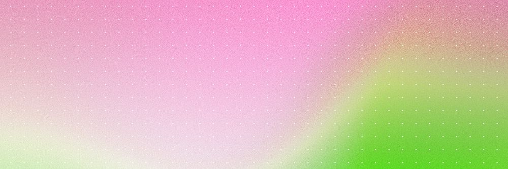 Pink gradient background, green wave border