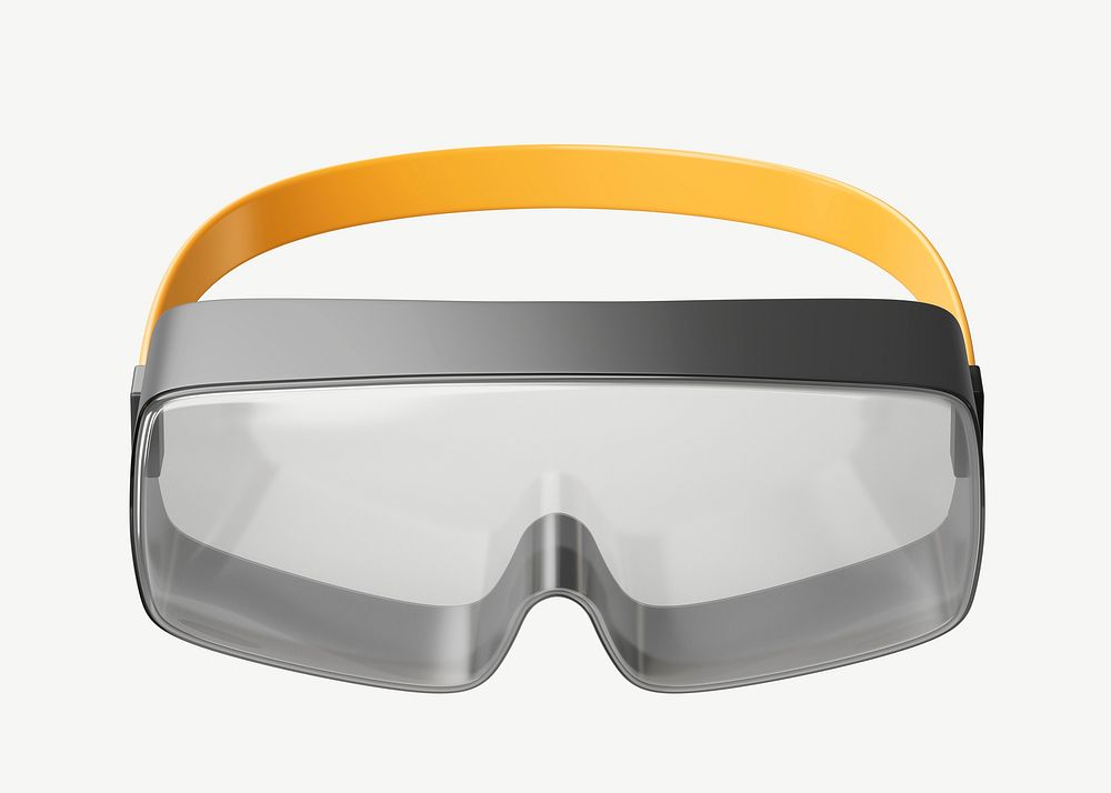 3D safety goggles, collage element psd