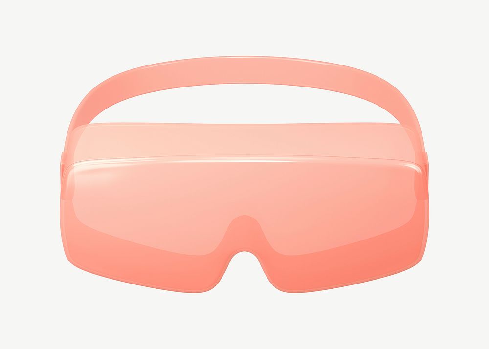 3D pink safety goggles, collage element psd