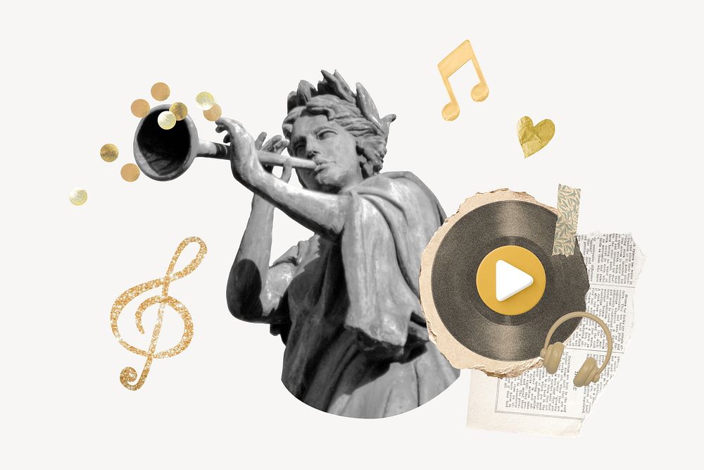Aesthetic classical music collage image