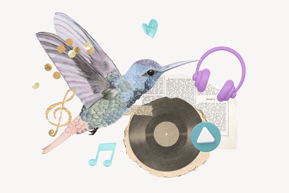Singing bird collage remix  image
