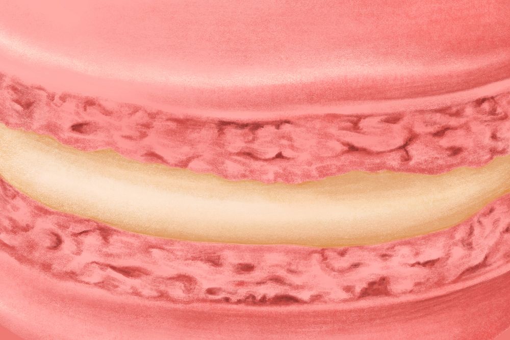 Pink macaroon dessert background, food illustration