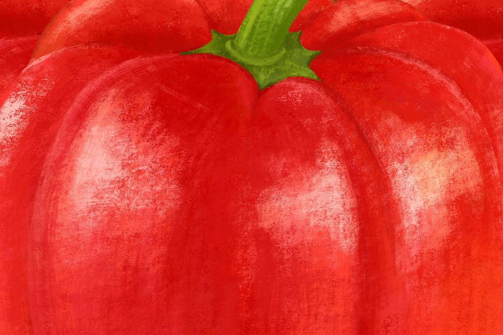 Red bell pepper background, vegetable illustration