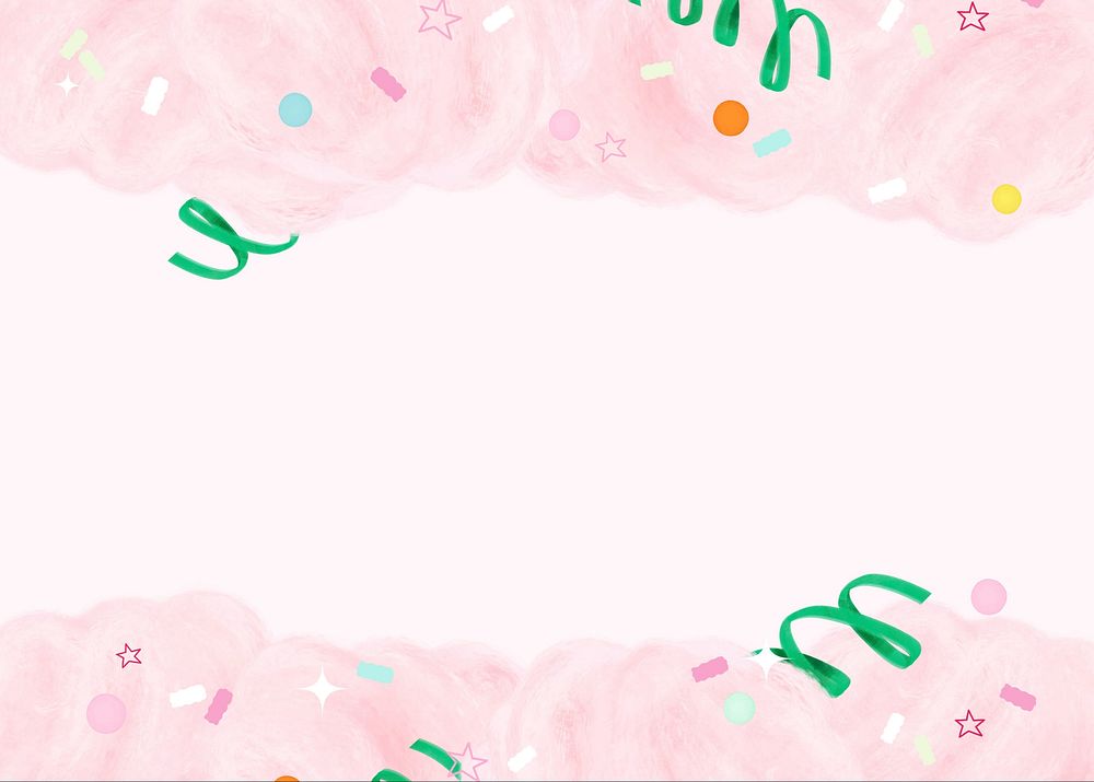 Pink cotton candy background, pastel border