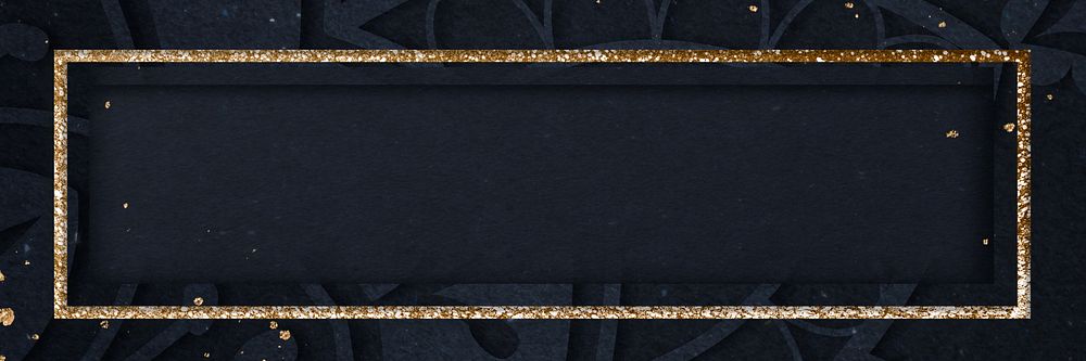 Dark blue textured background, gold glitter frame 