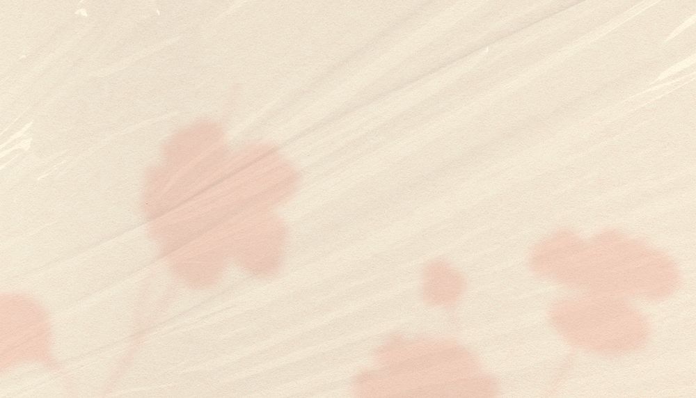 Beige plastic texture, floral background