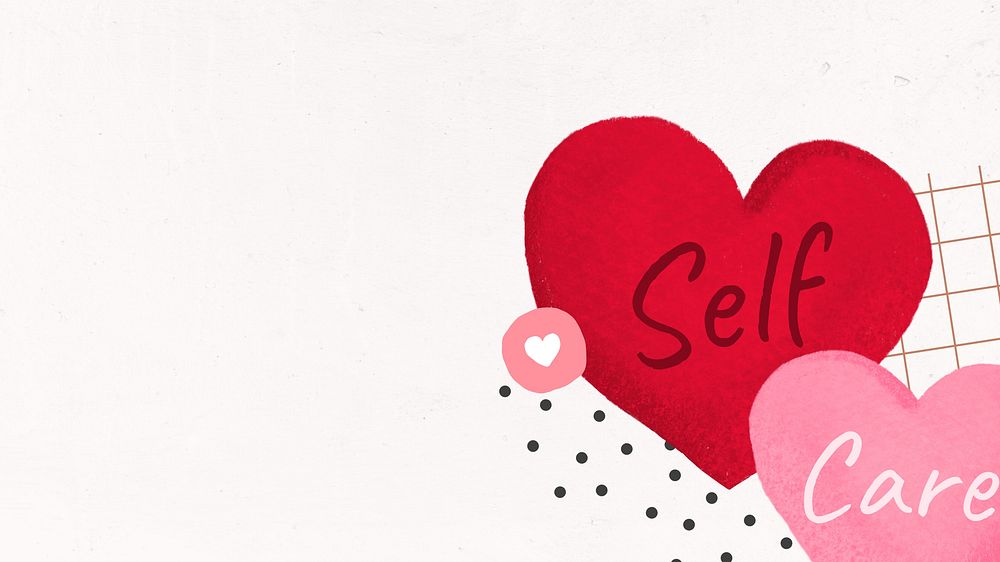 Self-care hearts background