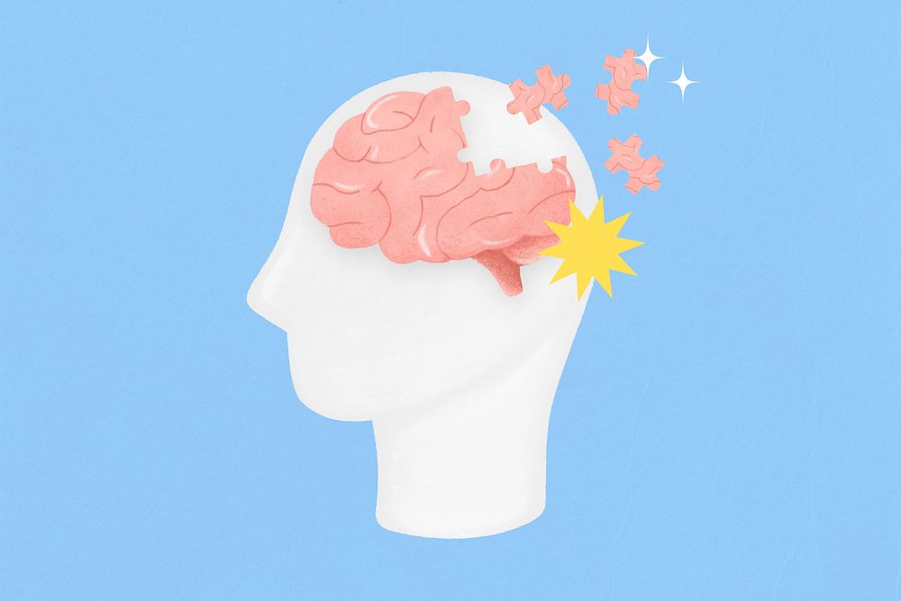 Puzzled human brain, business strategy remix