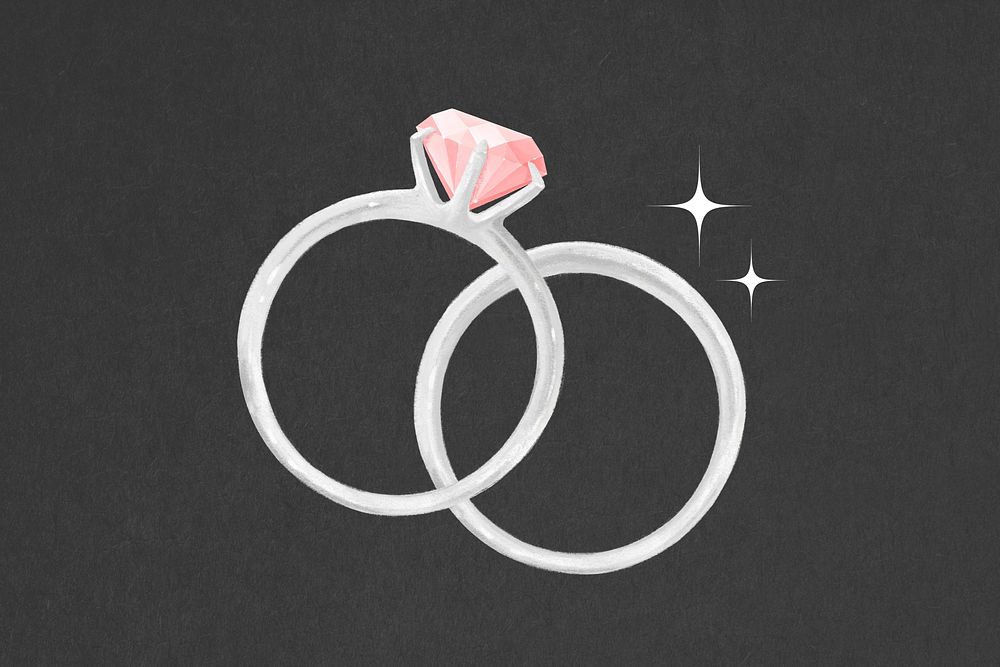 Couple wedding rings, jewelry illustration