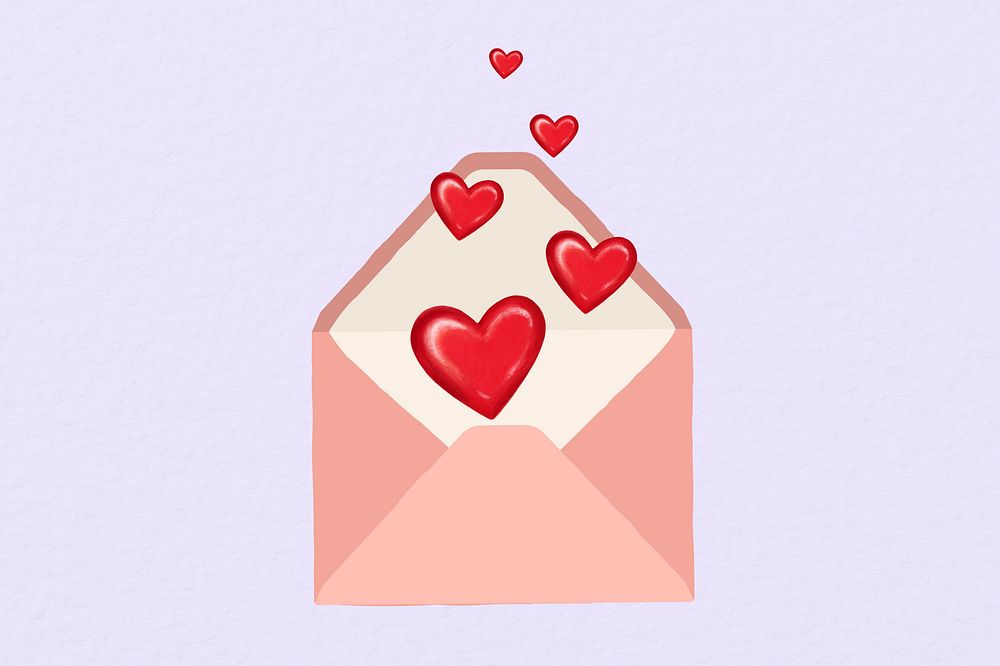 Love letter aesthetic, Valentine's celebration illustration