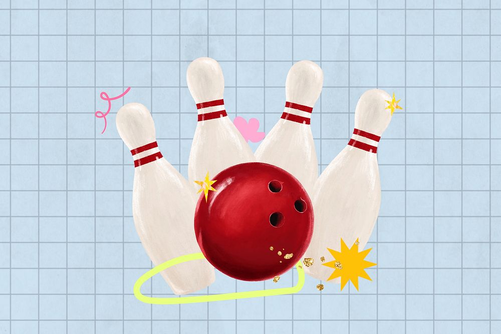 Bowling aesthetic, hobby illustration