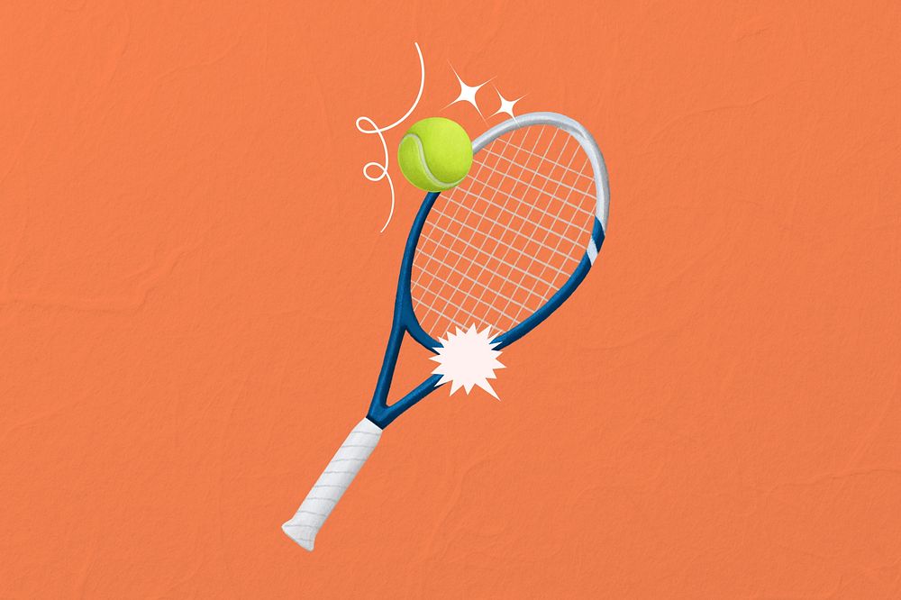 Tennis racket aesthetic, sport illustration