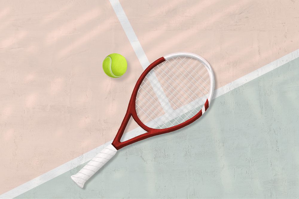 Tennis racket aesthetic, sport illustration
