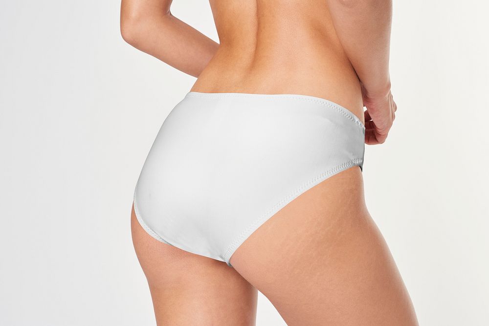 Women's white underwear psd mockup