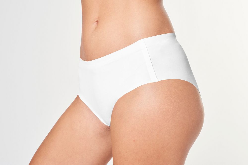 Women's white panties mockup blank underwear