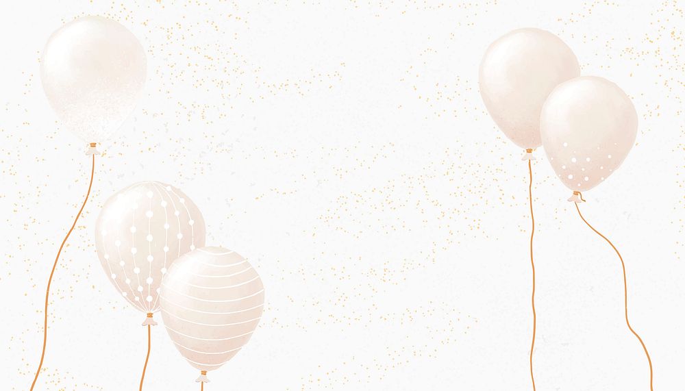 Beige party balloons background