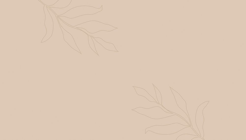 Beige botanical aesthetic border background