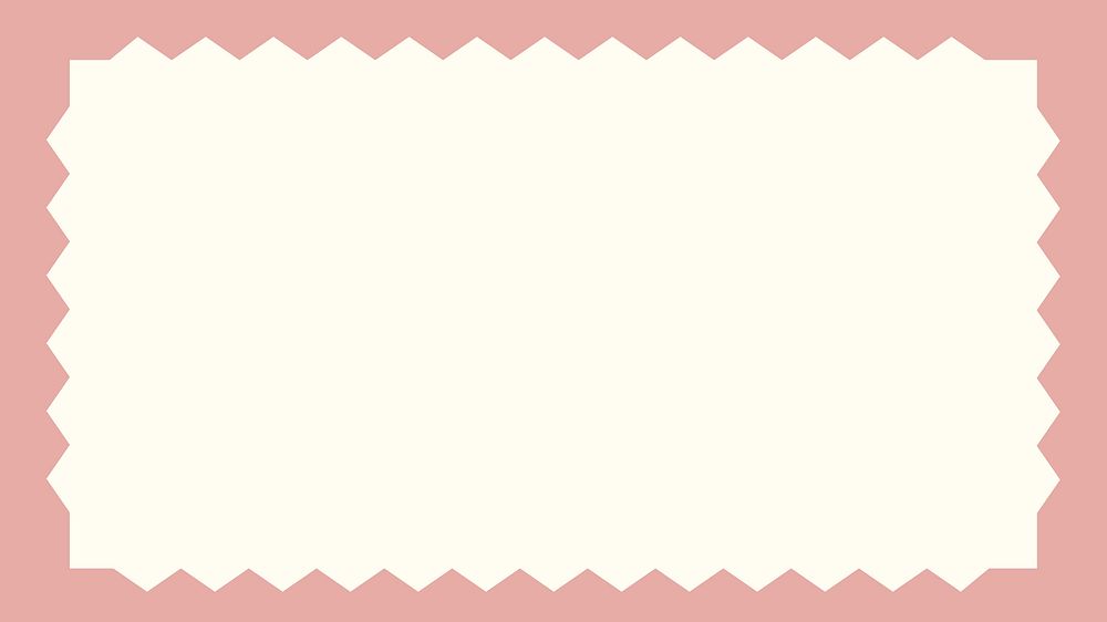 Pink zig-zag frame desktop wallpaper, beige design