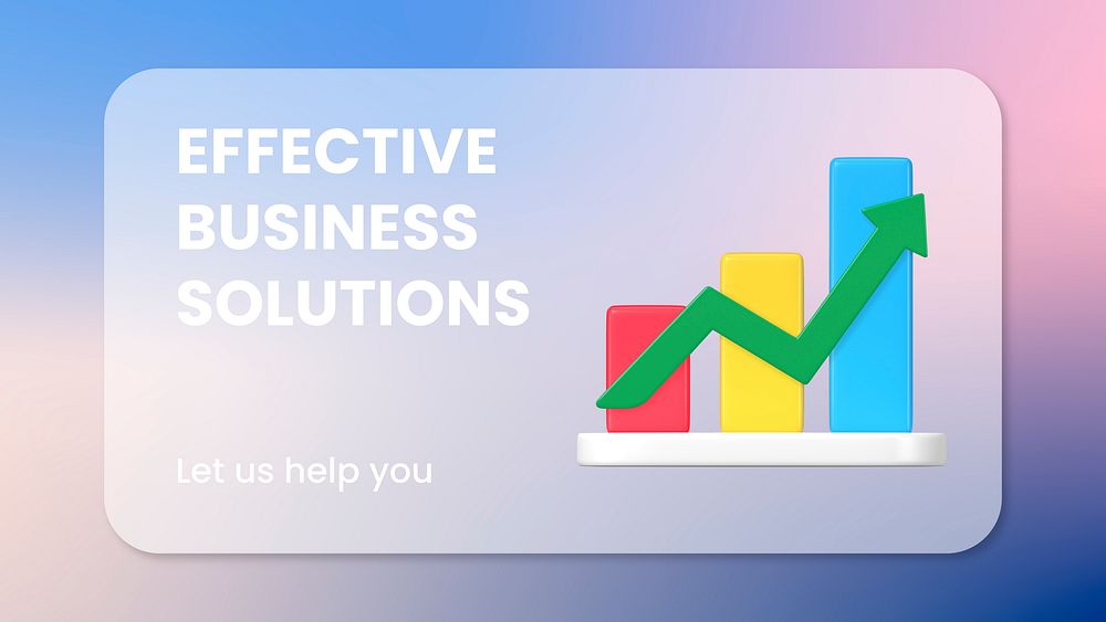 3D graph blog banner template, editable business design vector