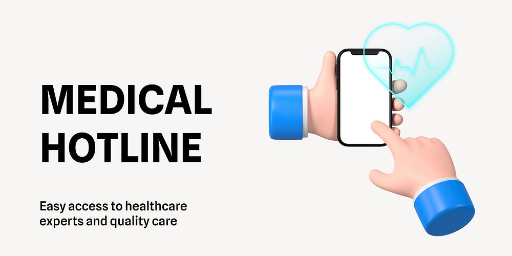 Medical hotline Twitter post template, editable design vector